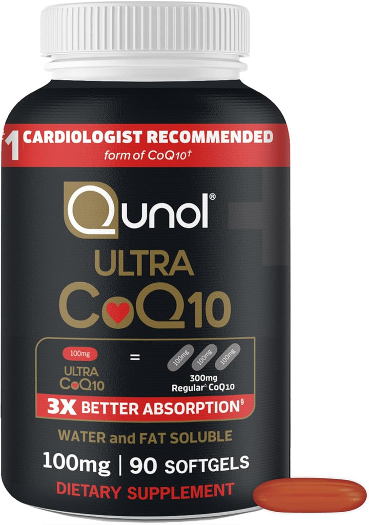Qunol Ultra CoQ10 100mg for Heart Health & Energy Production, 90 Softgels