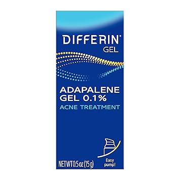 Differin Acne Gel Gentle Skin Care for Acne Prone Sensitive Skin, 15g Tube (Packaging May Vary)
