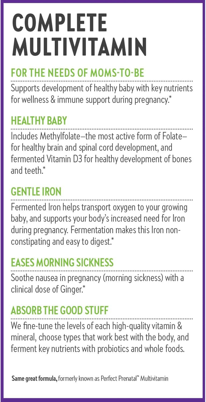 New Chapter Advanced Perfect Prenatal Vitamins – Methylfolate, Iron, Vitamin D3 & Ginger – Organic, Non-GMO, 270 Tablets