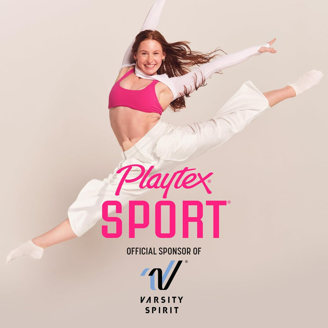 Playtex Sport Tampons Multipack – 48 Count (24 Regular / 24 Super), Fragrance-Free – 360° Leak Defense