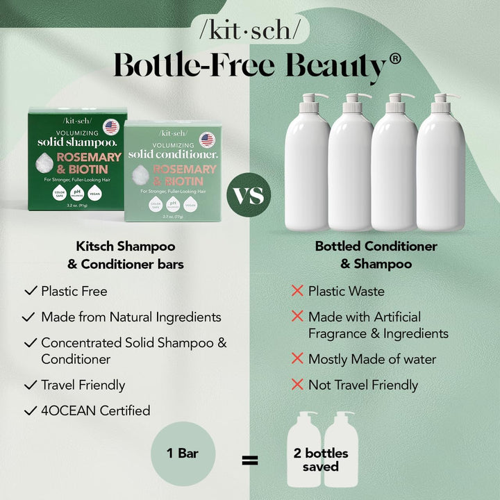 Kitsch Rosemary & Biotin Shampoo & Conditioner Bar Set (2 Pack)