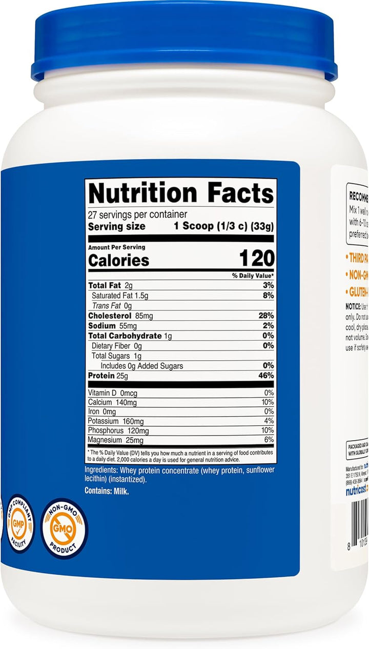 Nutricost Whey Protein Isolate, 2 lb, 25 Servings