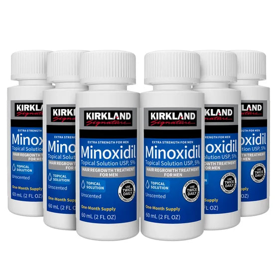 Kirkland Signature Minoxidil 5% Topical Solution for Men – 6 Month Supply, Hair Regrowth Treatment, 6 x 60ml