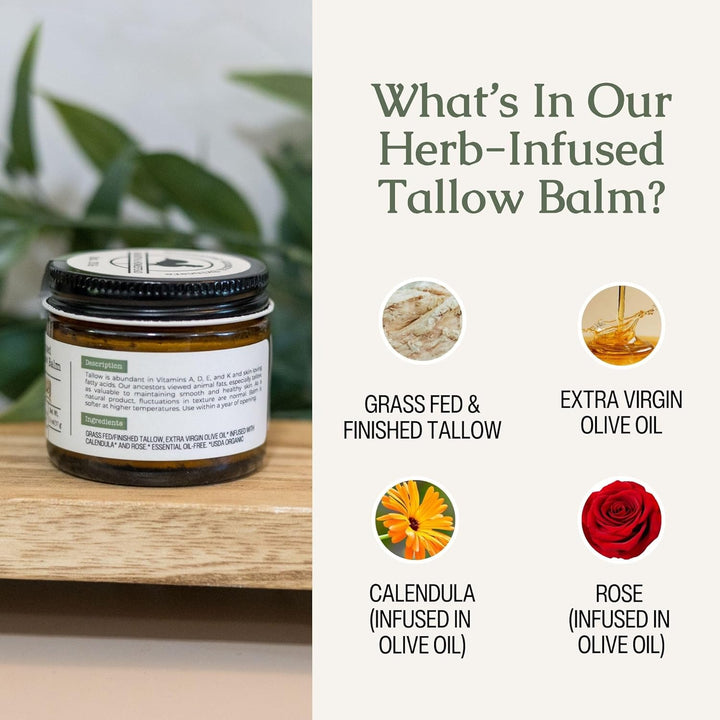 Hearth & Homestead Whipped Beef Tallow Skin Cream - 100% Grass Fed (1.3 oz)