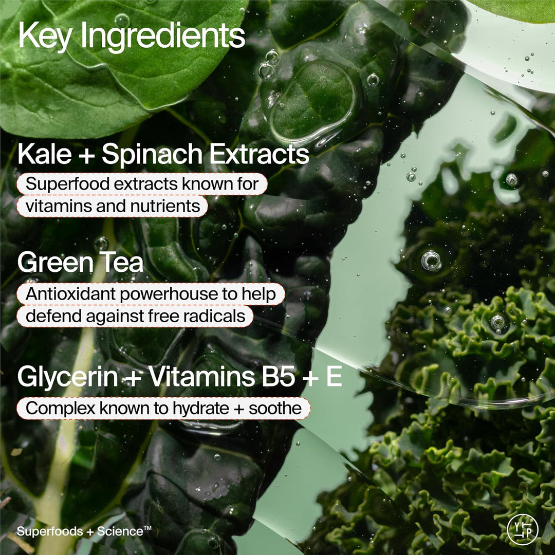 Superfood Facial Cleanser with Kale & Green Tea – Daily Face Wash for Clean & Fresh Skin
