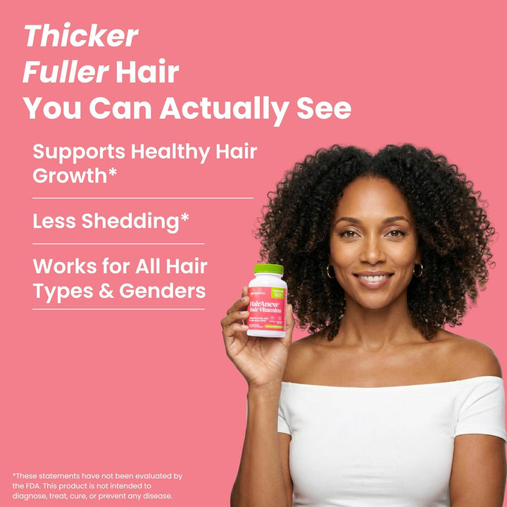HairAnew Hair Growth Vitamins 60 Capsules | 5000mcg Biotin Vegan Supplement