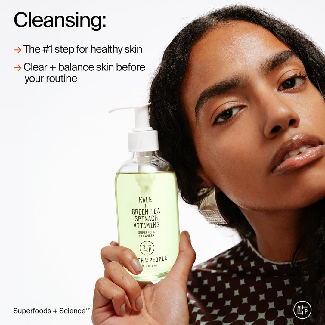 Superfood Facial Cleanser with Kale & Green Tea – Daily Face Wash for Clean & Fresh Skin