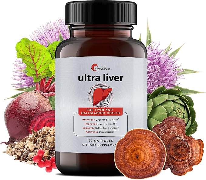 UpWellness Ultra Vegan Capsules with Milk Thistle, NAC, TMG & Taurine – 60 Capsules Herbal Blend for Antioxidant Support