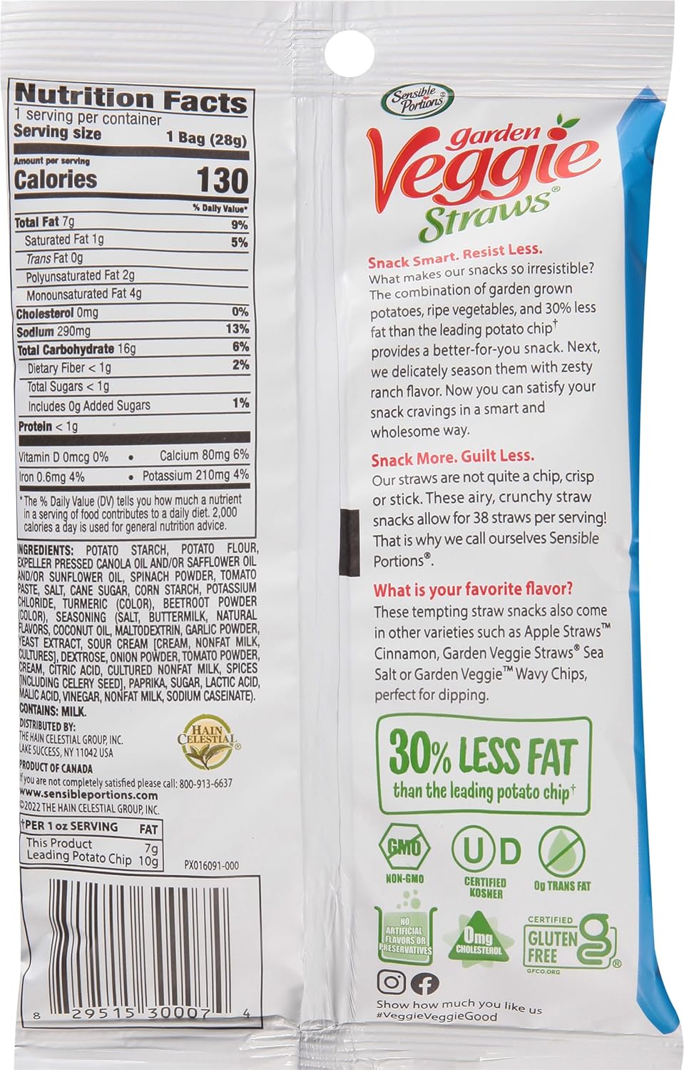Sensible Portions Veggie Straws – Variety Pack, 1oz (Pack of 24)