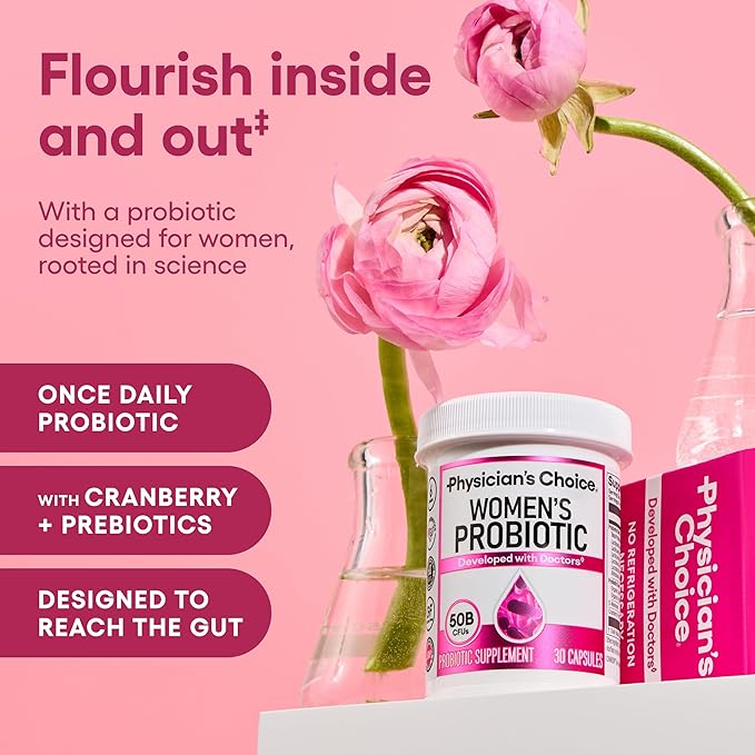 Physician's CHOICE Probiotic Supplement for Women –  50 Billion CFU with 6 Strains & Organic Prebiotics