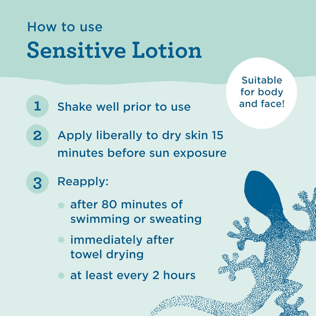 Blue Lizard Sensitive Mineral Sunscreen Lotion SPF 50, 148ml – Zinc Oxide & Aloe Vera, Fragrance-Free