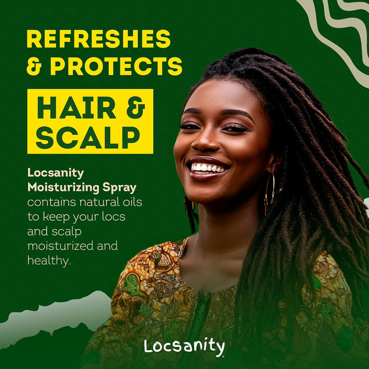 Locsanity Rosewater & Peppermint Daily Moisturizing Spray – Hydrating Scalp & Hair Spray for Dreadlocks, Braids, and Protective Styles – 4oz