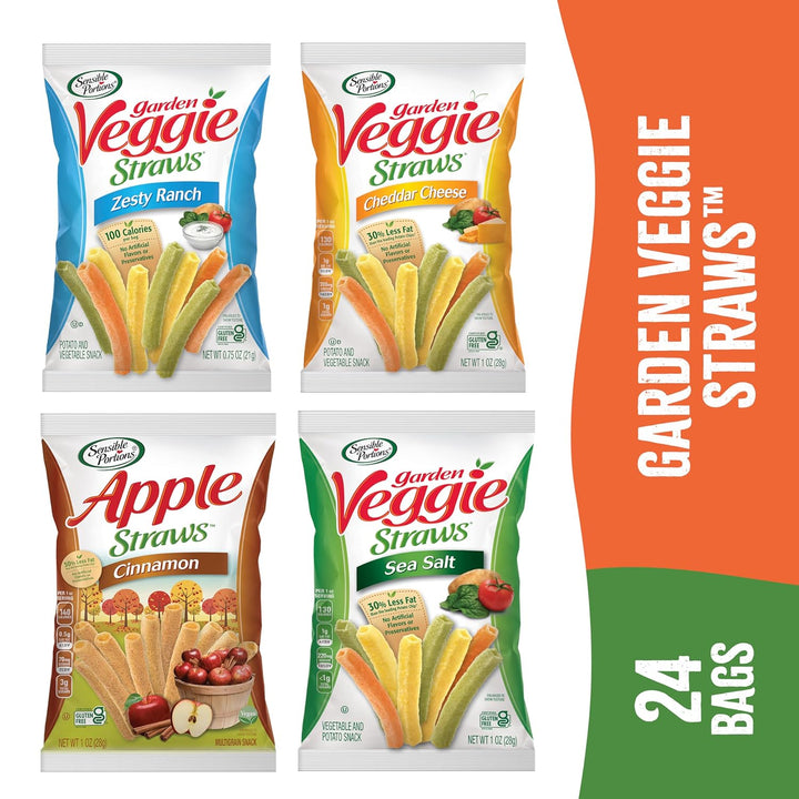 Sensible Portions Veggie Straws – Variety Pack, 1oz (Pack of 24)