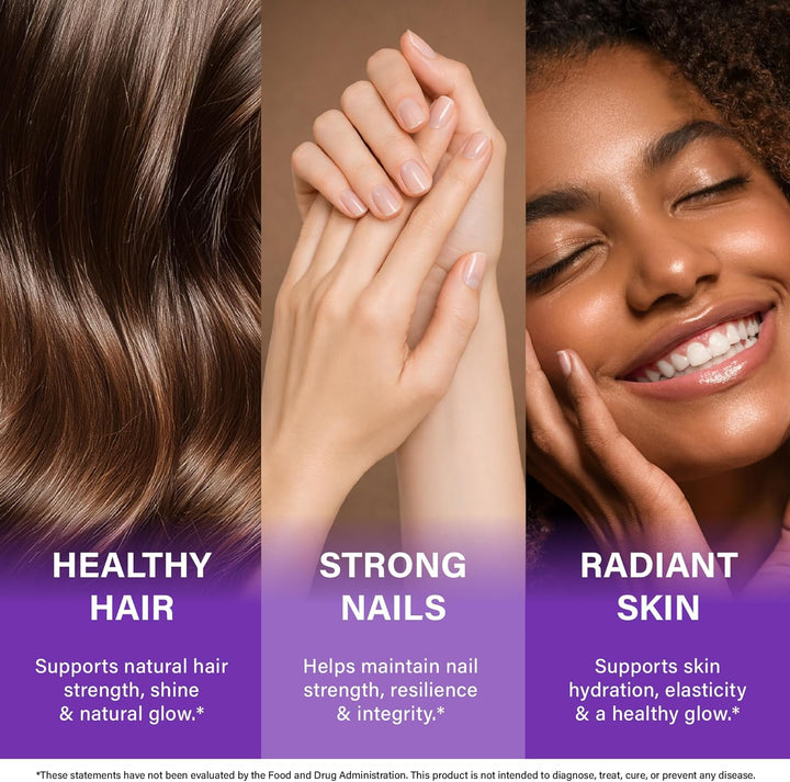 Nutra Harmony Hair Growth Vitamins with Biotin, Collagen & Keratin, 60 Capsules