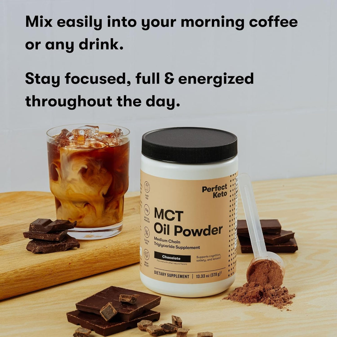 Perfect Keto MCT Oil Powder Dairy-Free Keto Coffee Creamer Gluten-Free Powder for Smoothies, Shakes & Low-Carb Recipes – 30 Servings