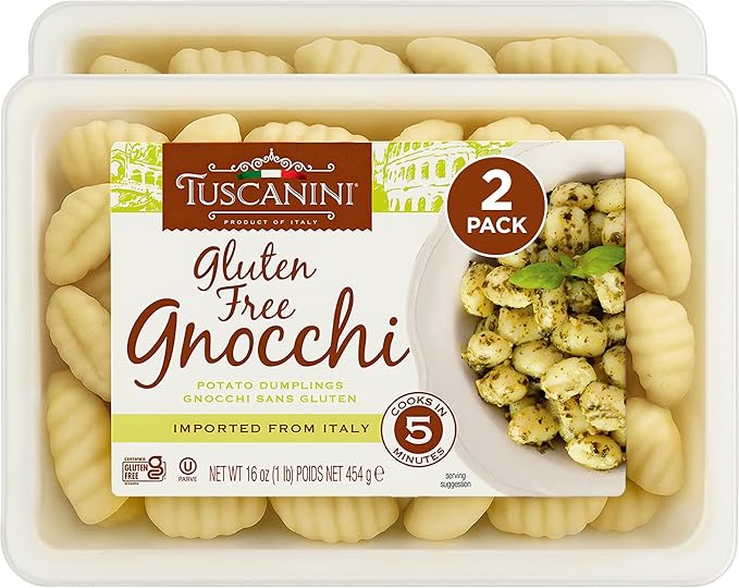 Tuscanini Gluten Free Potato Gnocchi  – Authentic Italian Pasta, Low Fat, Ready in Minutes