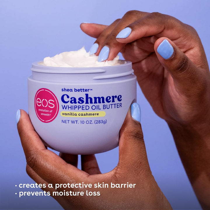 eos Cashmere Whipped Oil Body Butter – Vanilla Cashmere, 10oz | Deep Moisture for Dry Skin