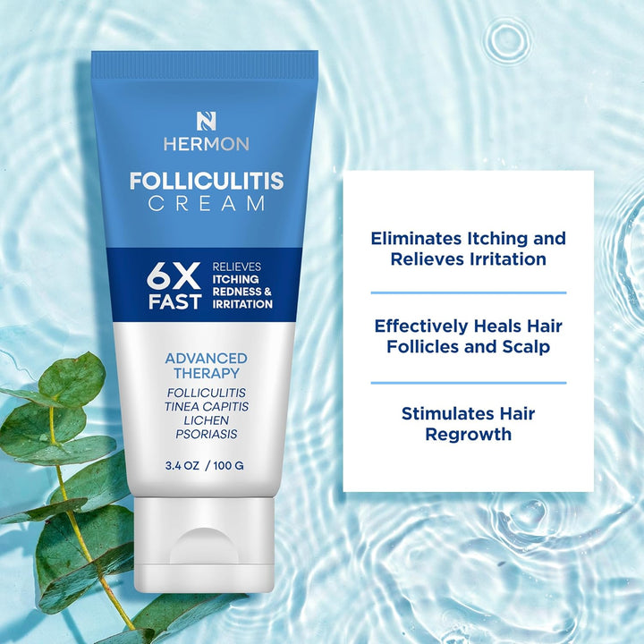Hermon Folliculitis Treatment Cream – Natural & Organic Cream for Scalp, Face, and Body – 100g