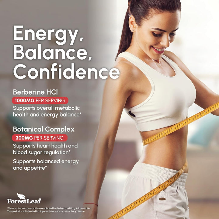 ForestLeaf Berberine Complex | Herbal Balance Formula with Ceylon Cinnamon, Bitter Melon & Gymnema | 90 Capsules