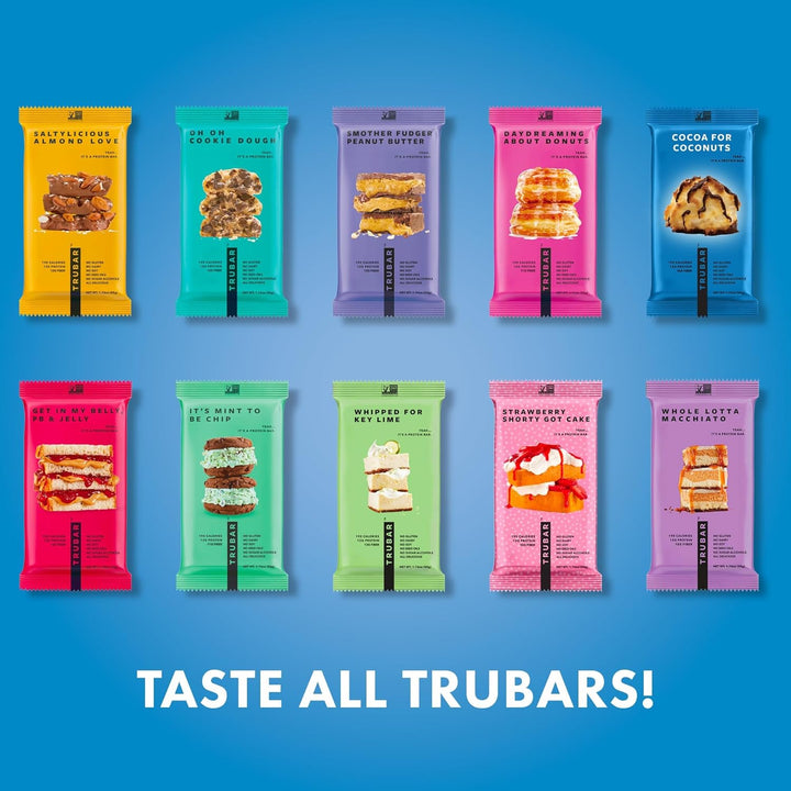 TRUBAR Vegan Protein Bar – Plant-Based, Gluten-Free, High Fiber Snack – 12g Protein, 13g Fiber – No Sugar Alcohols – 12 Count