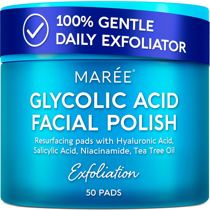 MAREE Glycolic Acid Toner Pads with Salicylic Acid – Exfoliating & Brightening Face Pads