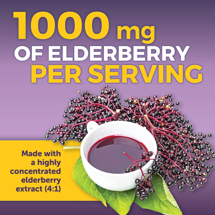 Viva Naturals 5-in-1 Elderberry Supplement with Zinc, Vitamin C & D3 5000 IU (2-Month Supply)