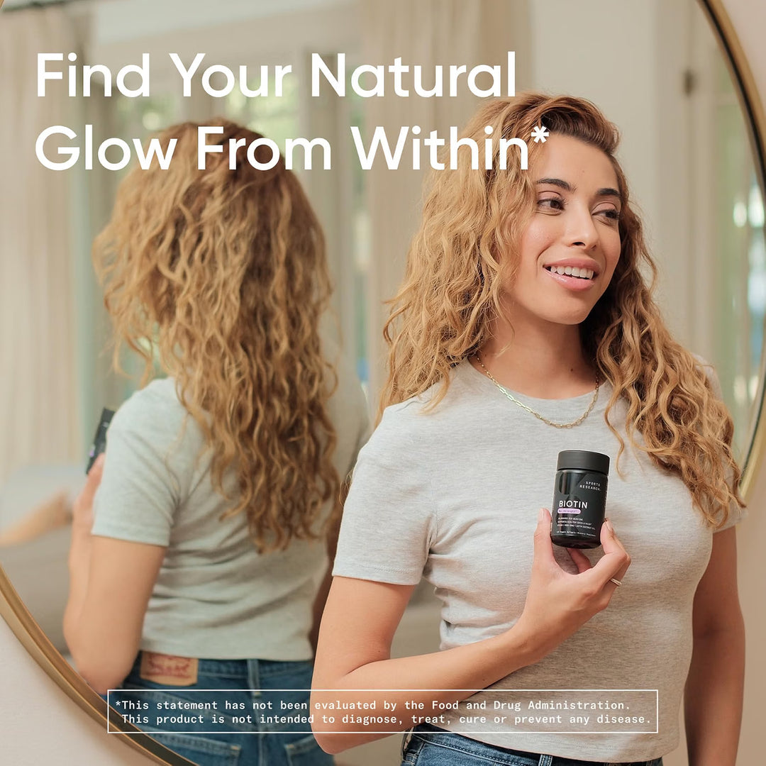 Sports Research Biotin 10,000mcg with Coconut Oil (120 Plantgels)