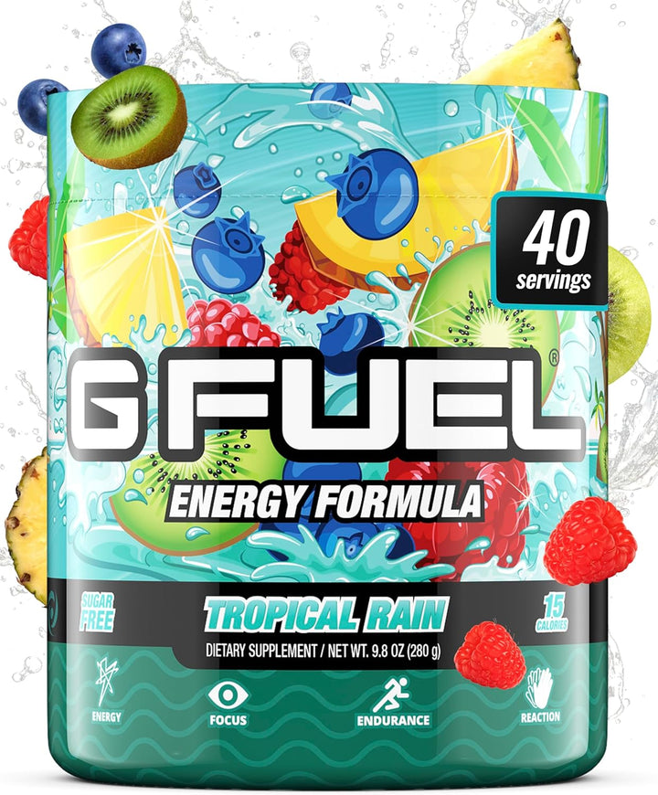 Gamma Labs G Fuel Tropical Rain Energy Drink Powder Sugar Free, 40 Servings