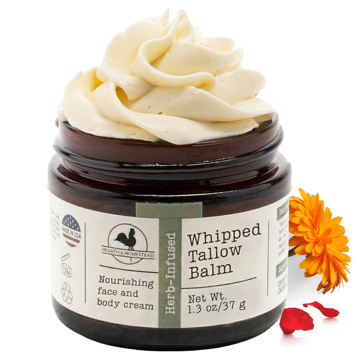Hearth & Homestead Whipped Beef Tallow Skin Cream - 100% Grass Fed (1.3 oz)