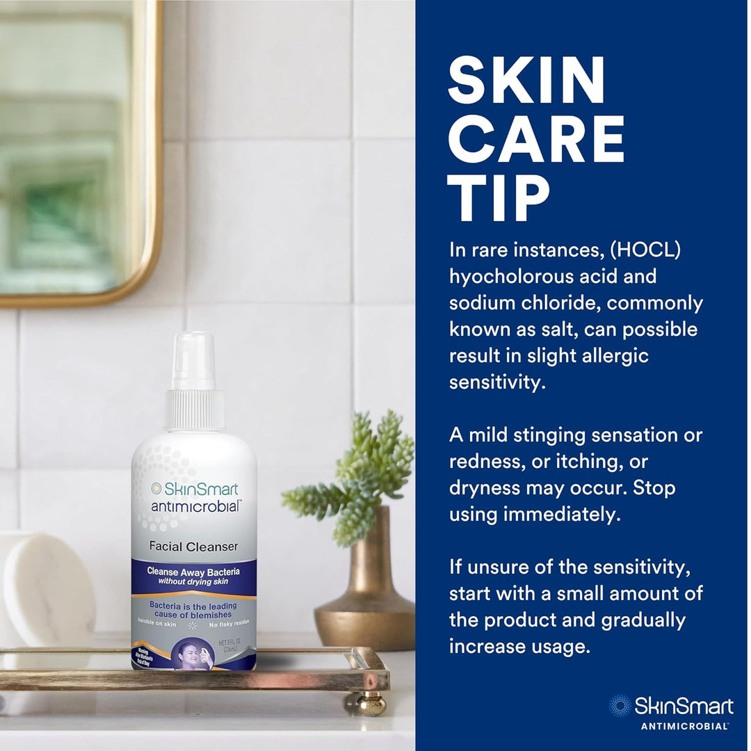 SkinSmart Antimicrobial Facial Cleanser for Breakouts & Blemishes - 8oz