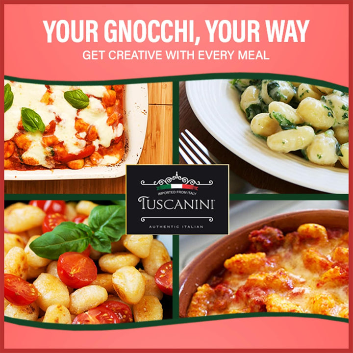 Tuscanini Gluten Free Potato Gnocchi  – Authentic Italian Pasta, Low Fat, Ready in Minutes