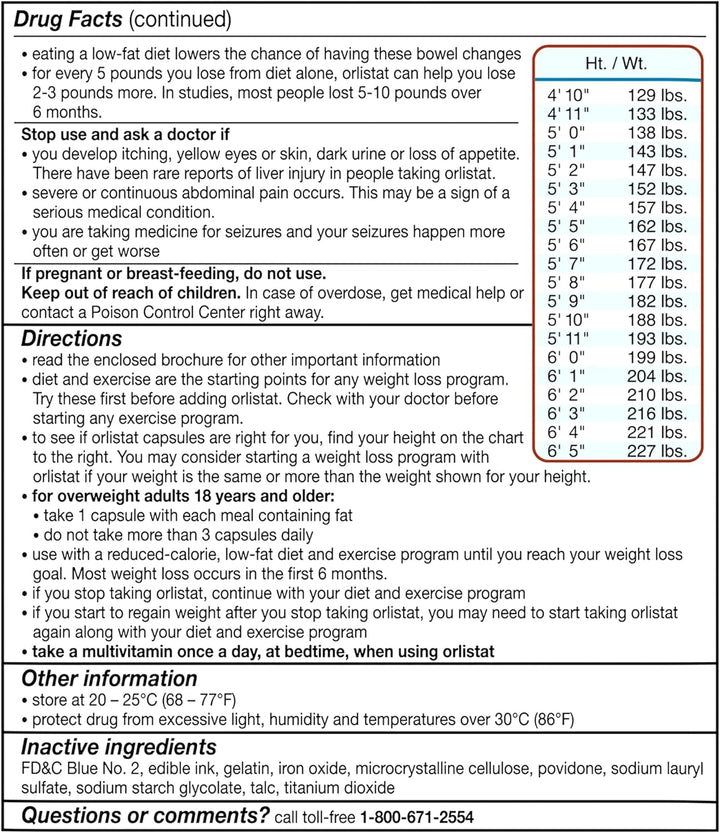 alli Orlistat 60mg Capsules Starter Pack – Weight Management Support, 60 Count