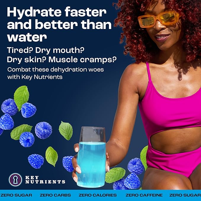 KEY NUTRIENTS Electrolyte Powder Packets –  Hydration Drink Mix, No Sugar, Zero Calories (20 Pack)