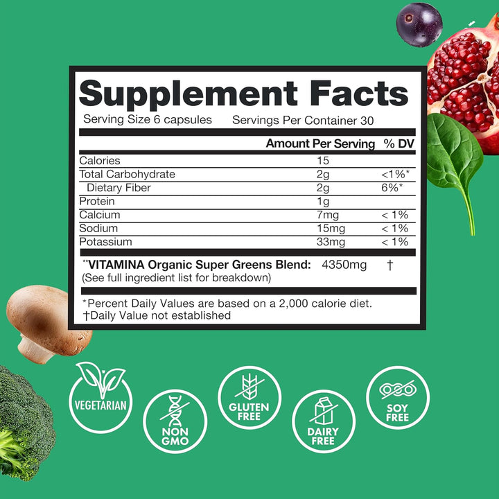 Zena Nutrition Organic Super Greens  | 70+ Fruit & Veggie Superfoods