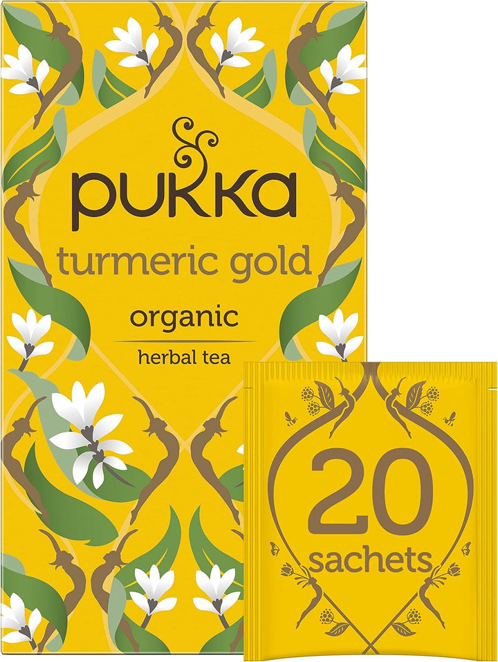 Pukka Turmeric Gold Organic Herbal Tea, 20 Envelope Teabags