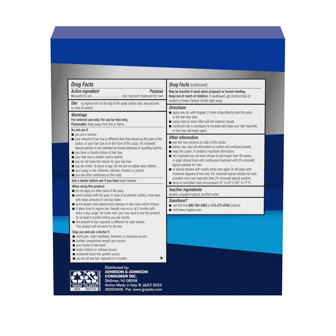 Men’s Rogaine Extra Strength 5% Minoxidil Topical Solution (3 Month Supply)