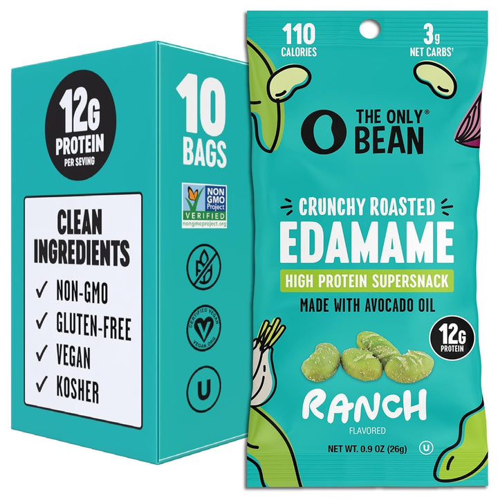 The Only Bean Crunchy Roasted Edamame Snacks – , 0.9oz (Pack of 10)