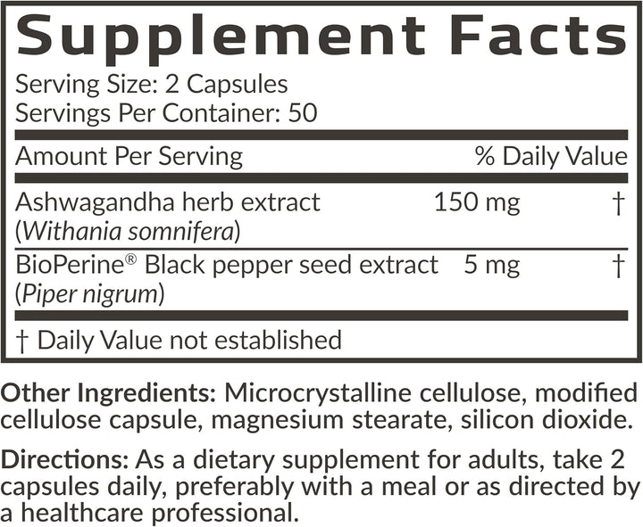 Futurebiotics Ashwagandha Extra Strength Stress & Mood Support, 100 Capsules