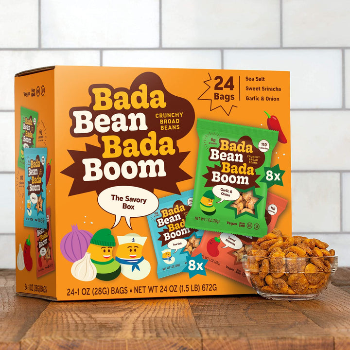 Bada Bean Bada Boom Crunchy Roasted Fava Bean Snacks – 1oz (Pack of 24)