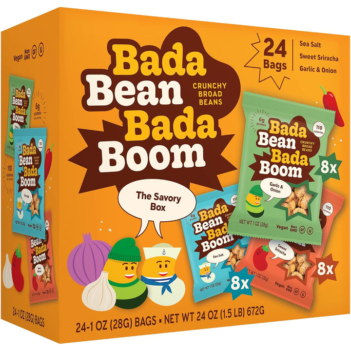 Bada Bean Bada Boom Crunchy Roasted Fava Bean Snacks – 1oz (Pack of 24)