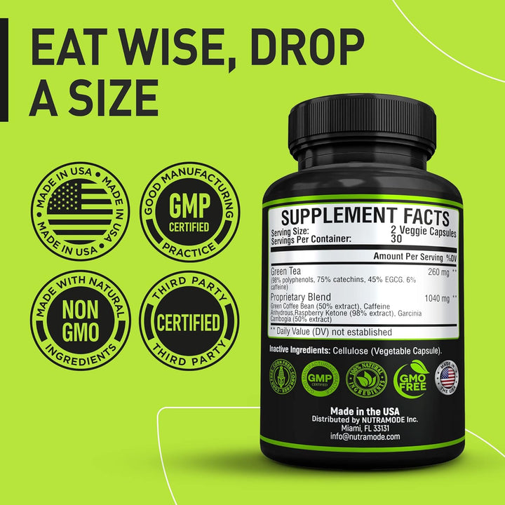 Green Tea Extract Supplement with EGCG, Antioxidant Support, Capsules for Men & Women