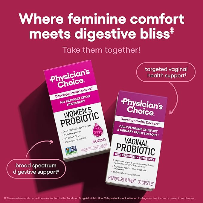 Physician's CHOICE Probiotic Supplement for Women –  50 Billion CFU with 6 Strains & Organic Prebiotics