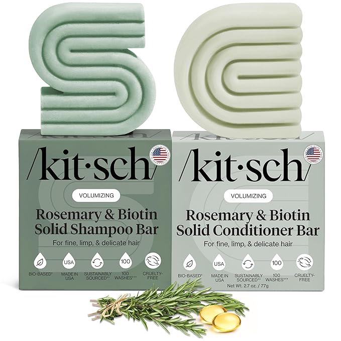 Kitsch Rosemary & Biotin Shampoo & Conditioner Bar Set (2 Pack)