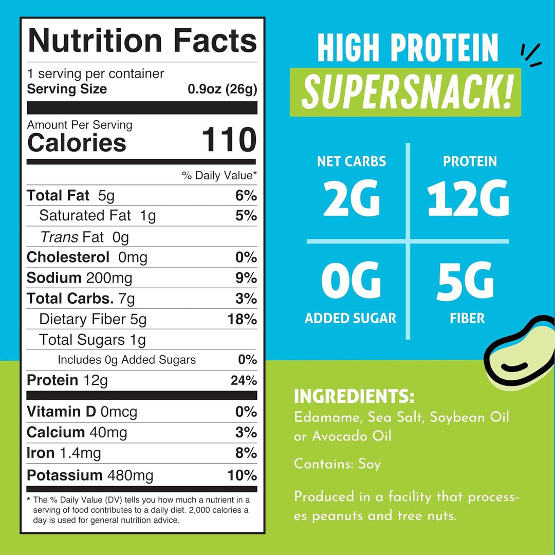 The Only Bean Crunchy Roasted Edamame Snacks – , 0.9oz (Pack of 10)
