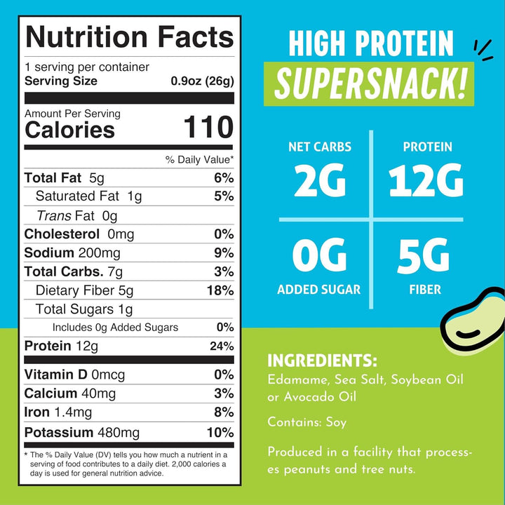 The Only Bean Crunchy Roasted Edamame Snacks – , 0.9oz (Pack of 10)