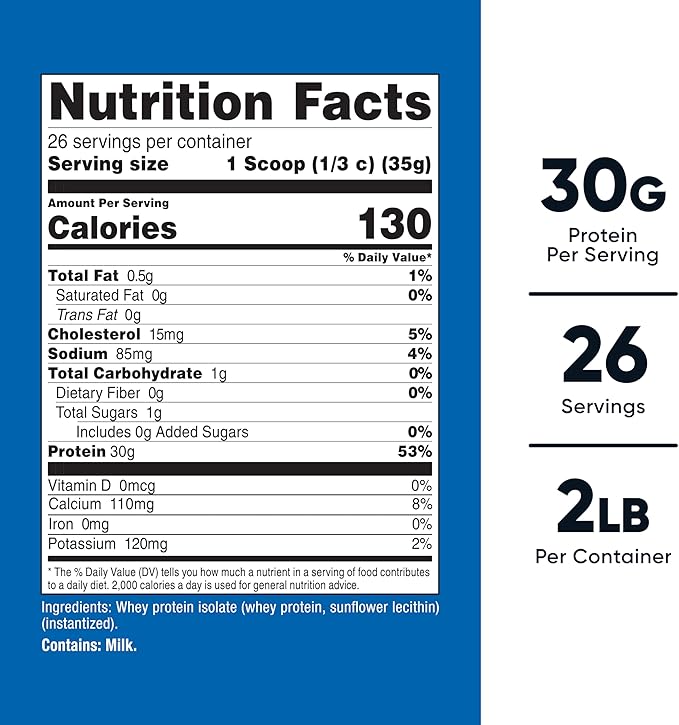 Nutricost Whey Protein Isolate, 2 lb, 25 Servings