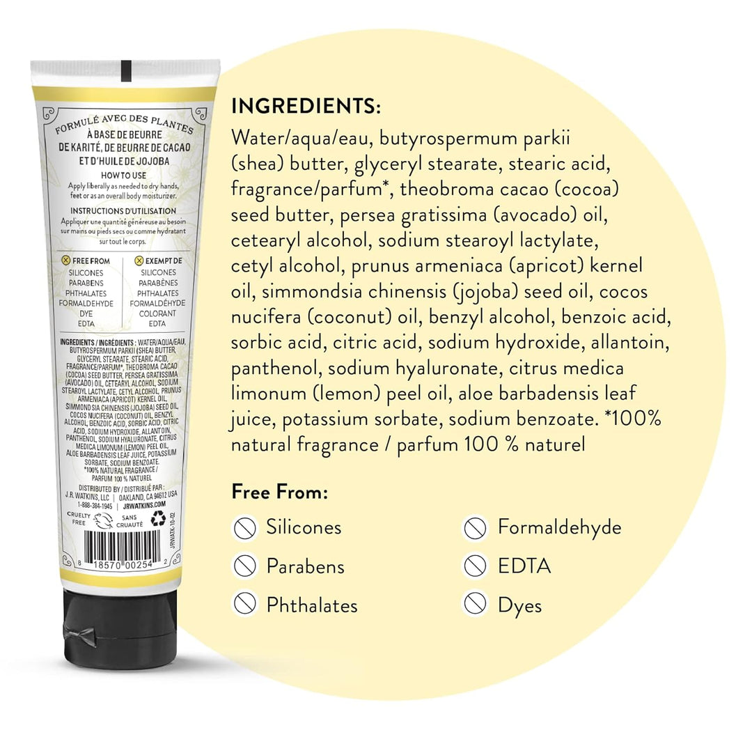 Skincare product with ingredients list and free-from declarations on a white background