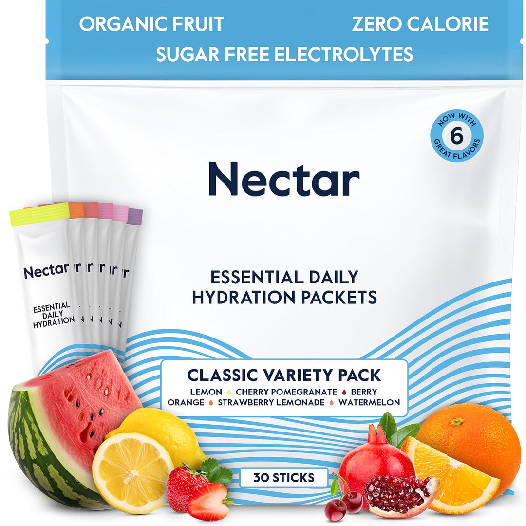 Nectar Sugar-Free Electrolyte Powder Drink Mix Variety Pack (30 Pack / 91g)