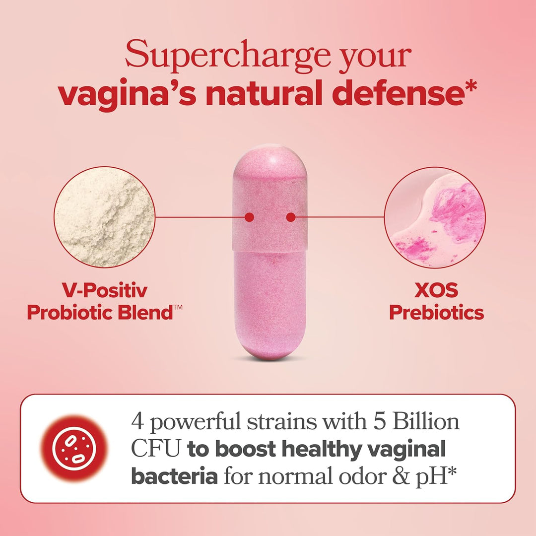O Positiv URO Vaginal Probiotics for Women pH Balance with Prebiotics & Lactobacillus Probiotic Blend - Vaginal Health Supplement - Promote Healthy Vaginal Odor & Vaginal Flora, 60 Count