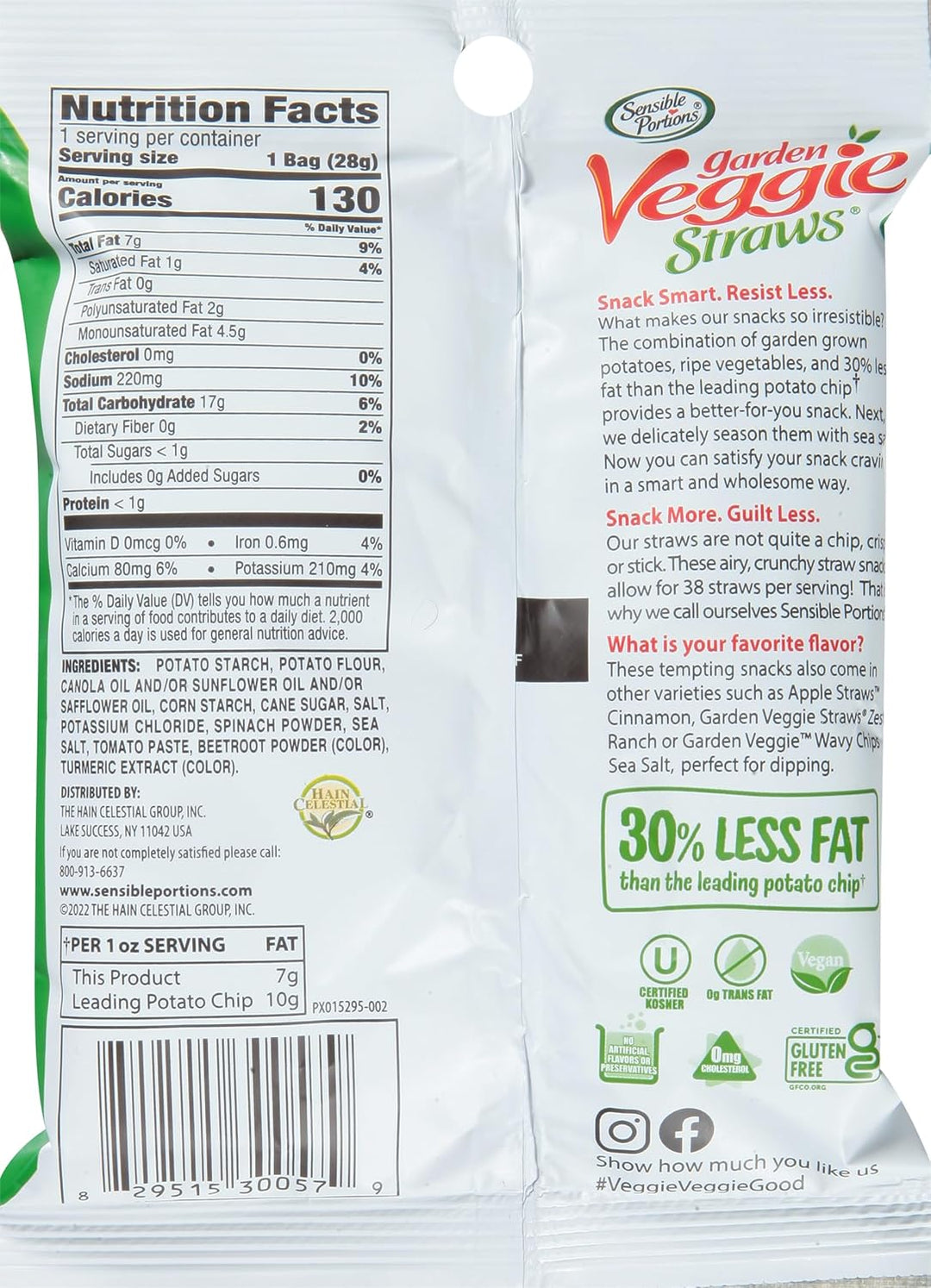 Sensible Portions Veggie Straws – Variety Pack, 1oz (Pack of 24)